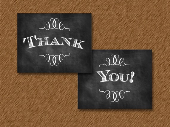 Items similar to Chalkboard Thank You - printable on Etsy