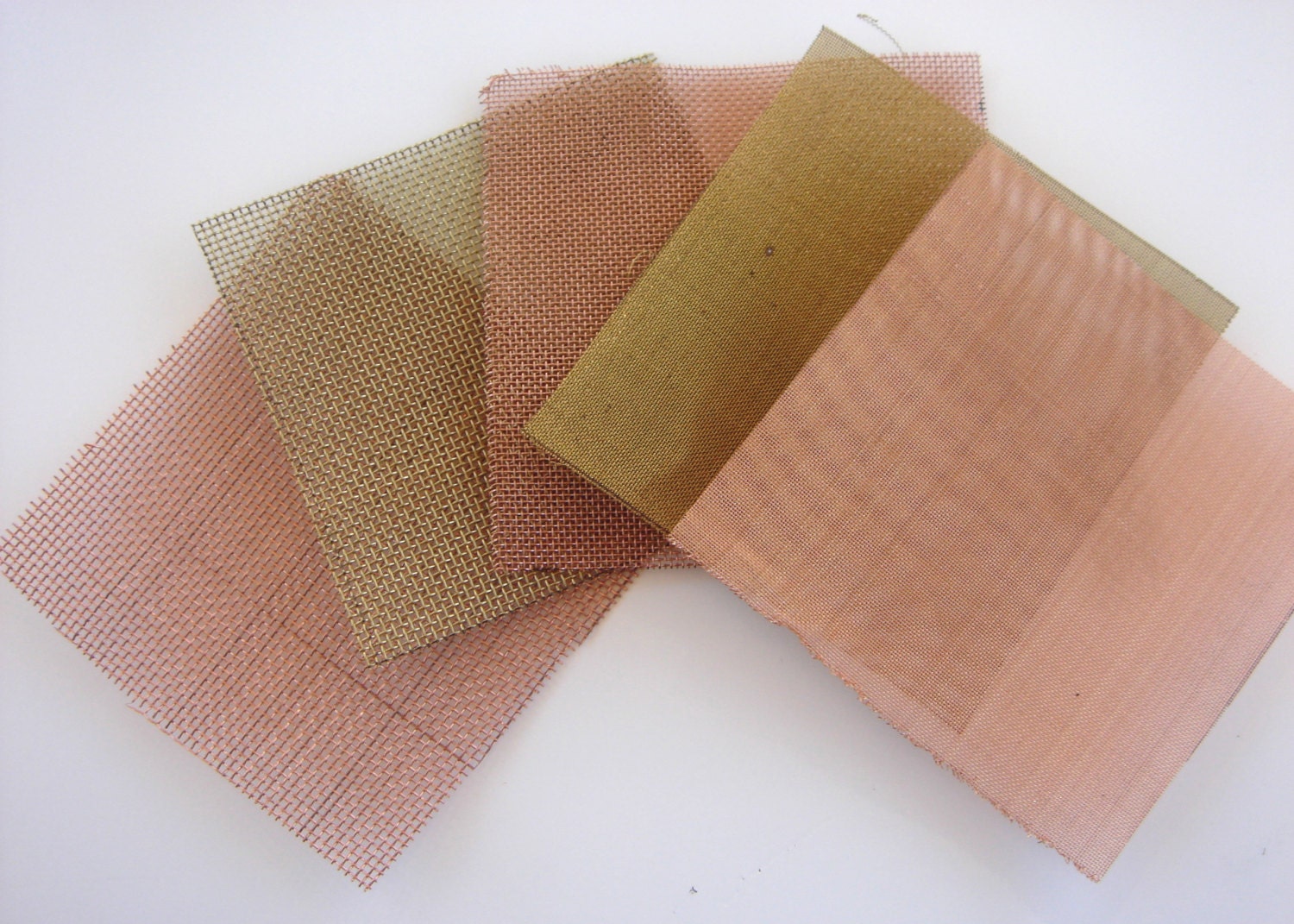 5 pieces 3x3 Copper and brass mesh sheets For by ElfandPakRat
