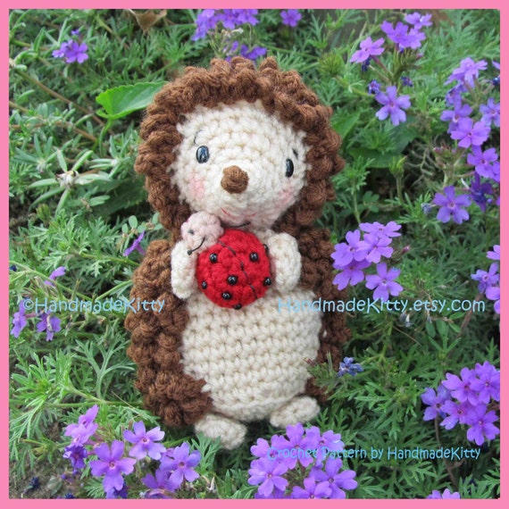 Hedgehog with Little Friend Ladybug  Amigurumi Crochet Pattern by HandmadeKitty