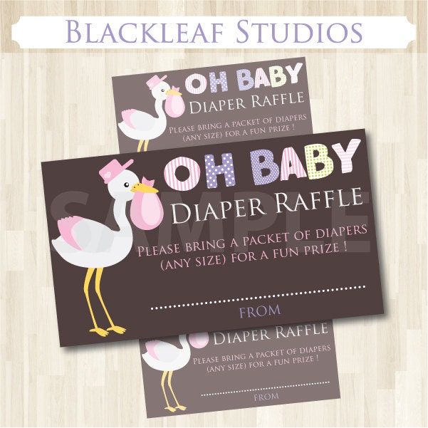 Diaper Raffle Ticket Baby Shower sign and invitation inserts Diaper Raffle Ticket Baby Shower sign and invitation inserts