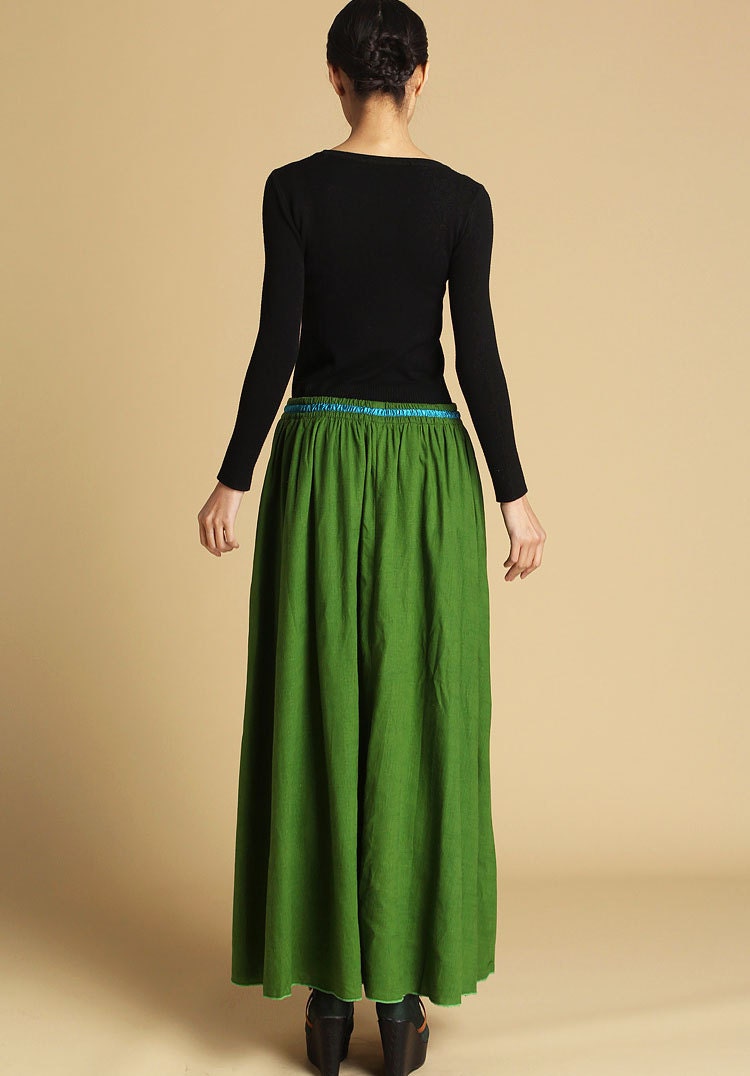 lime-green-skirt-linen-skirt-long-skirtmaxi