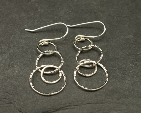 Items similar to Hammered Silver Earrings- Simple Sterling Silver ...