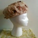 SALE // Peachy Beige Floral Pillbox Hat