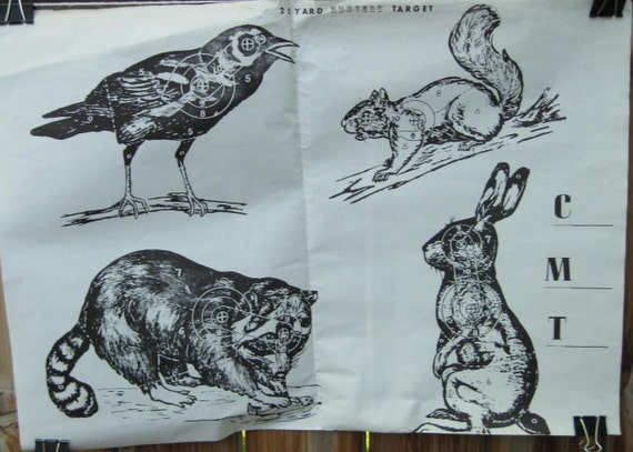 hunters hunting targets vintage animal paper targets for