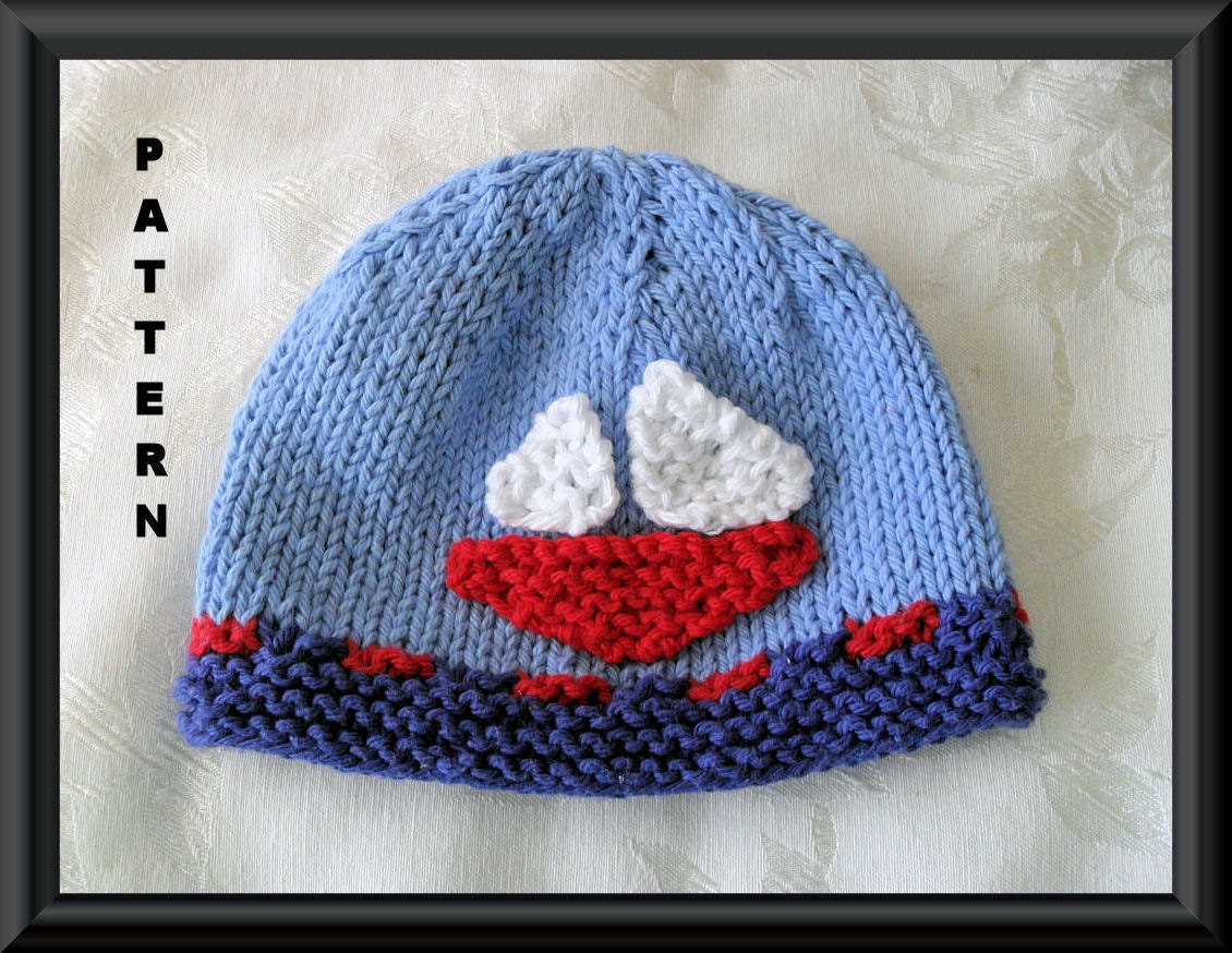 Sailboat Hat Pattern Baby Hat Pattern Knitted Hat Pattern Baby
