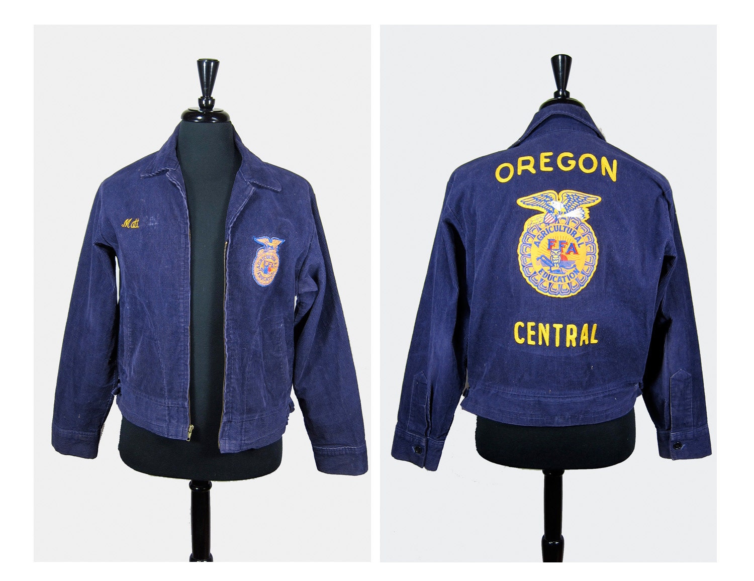 Items similar to Vtg 1980's Blue Corduroy FFA Oregon Jacket