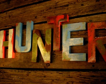 Boy Name Letters - Rustic Wall Letters - Nursery Letters - Vintage Kids Room