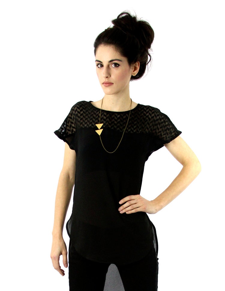 Brass Asymmetrical Arrow Necklace by ofmatter on Etsy