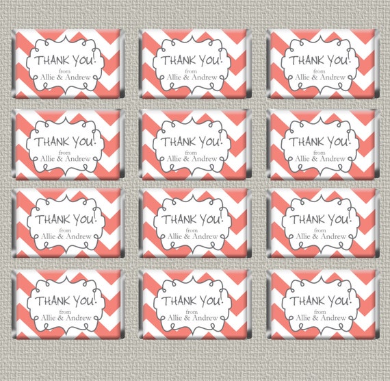 PRINTABLE PDF Chevron Stripe Mini Candy Bar Custom Label Wrappers Il_570xn