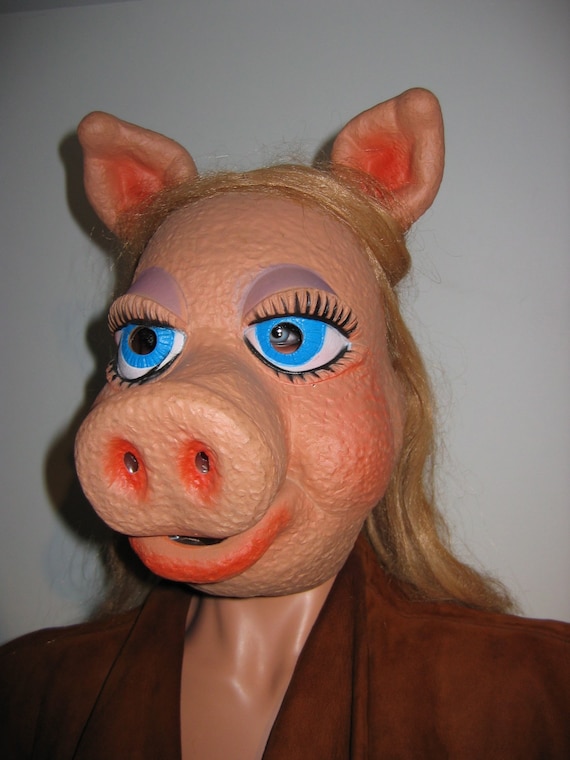 Miss Piggy Mask. Vintage signed Henson 1977. Rare. Halloween