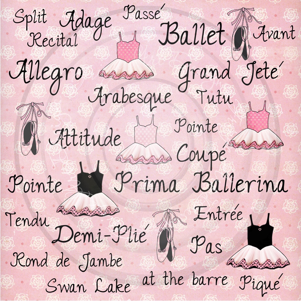 Ballet Digital Scrapbook Paper Pack Download 12 x 12 or 8 x 8