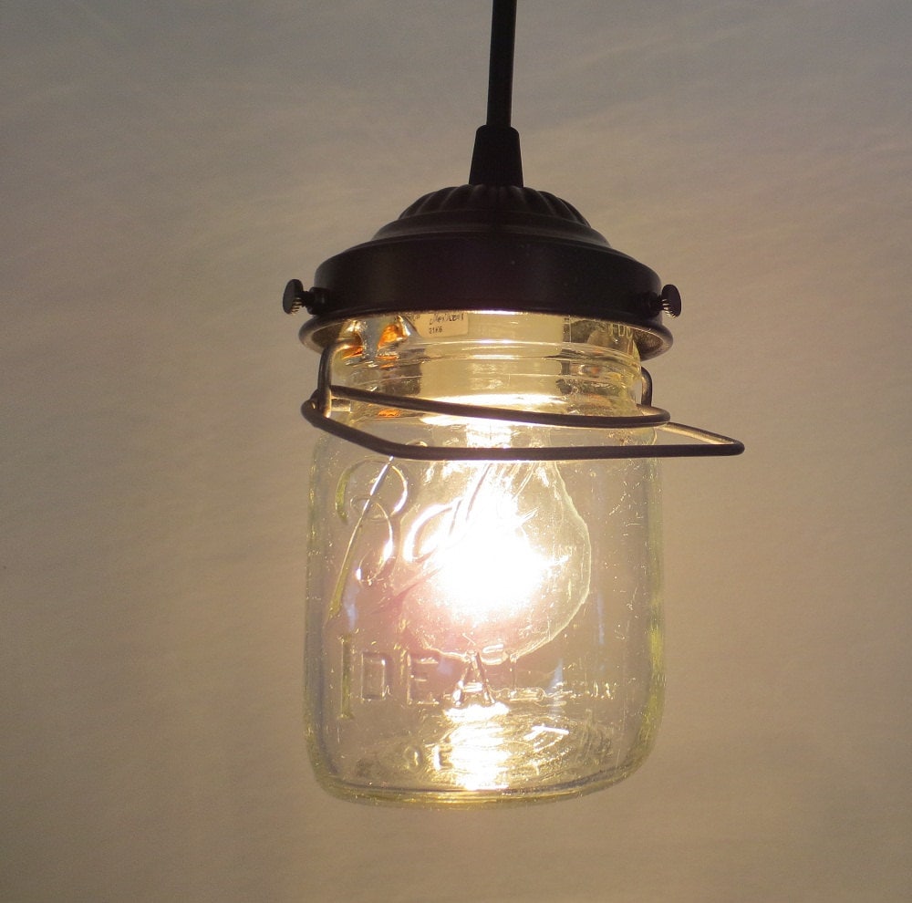 Vintage PINT Canning Jar PENDANT Light by LampGoods on Etsy