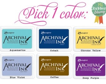 Fabric Stamp Pad. Archival Ink Pad By Ranger. For Fabric and Muslin Bags. Black, Aquamarine, Sepia, Rose Madder, Blue Violet & Deep Purple