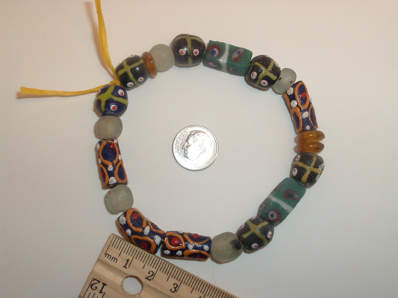 Antique African trade beads from the Krobo tribe in Ghana