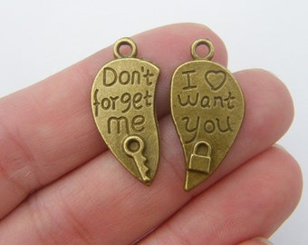 Lot De 100 Charms Métal Argenté "KEYS TO MY HEART" - Pour Création De Bijoux