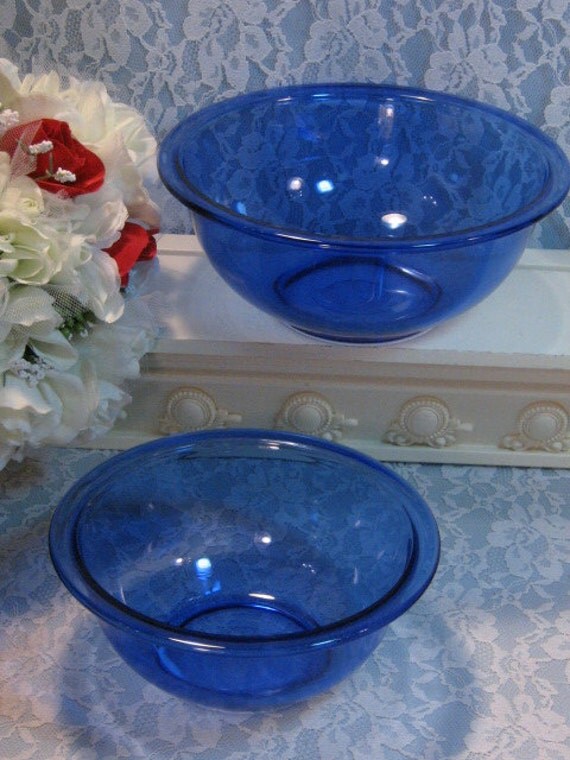 Vintage Pyrex Cobalt Blue Glass Originals Nested Mixing Bowl