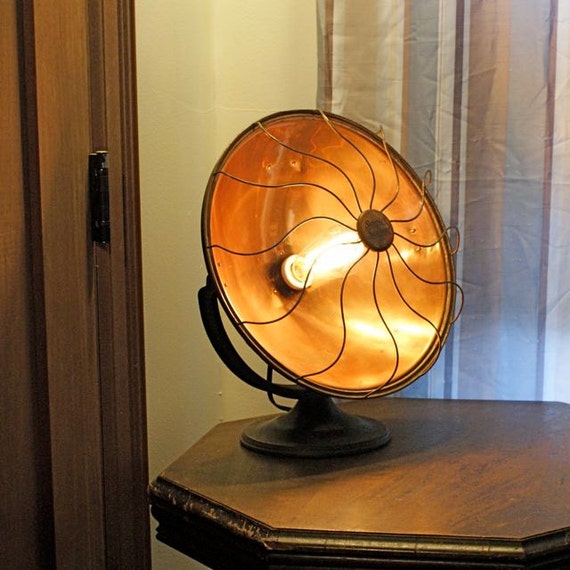 Table Lamp Copper Bowl Space Heater Repurposed Vintage