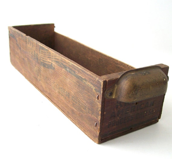 vintage storage drawer bin wood box hardware industrial rustic
