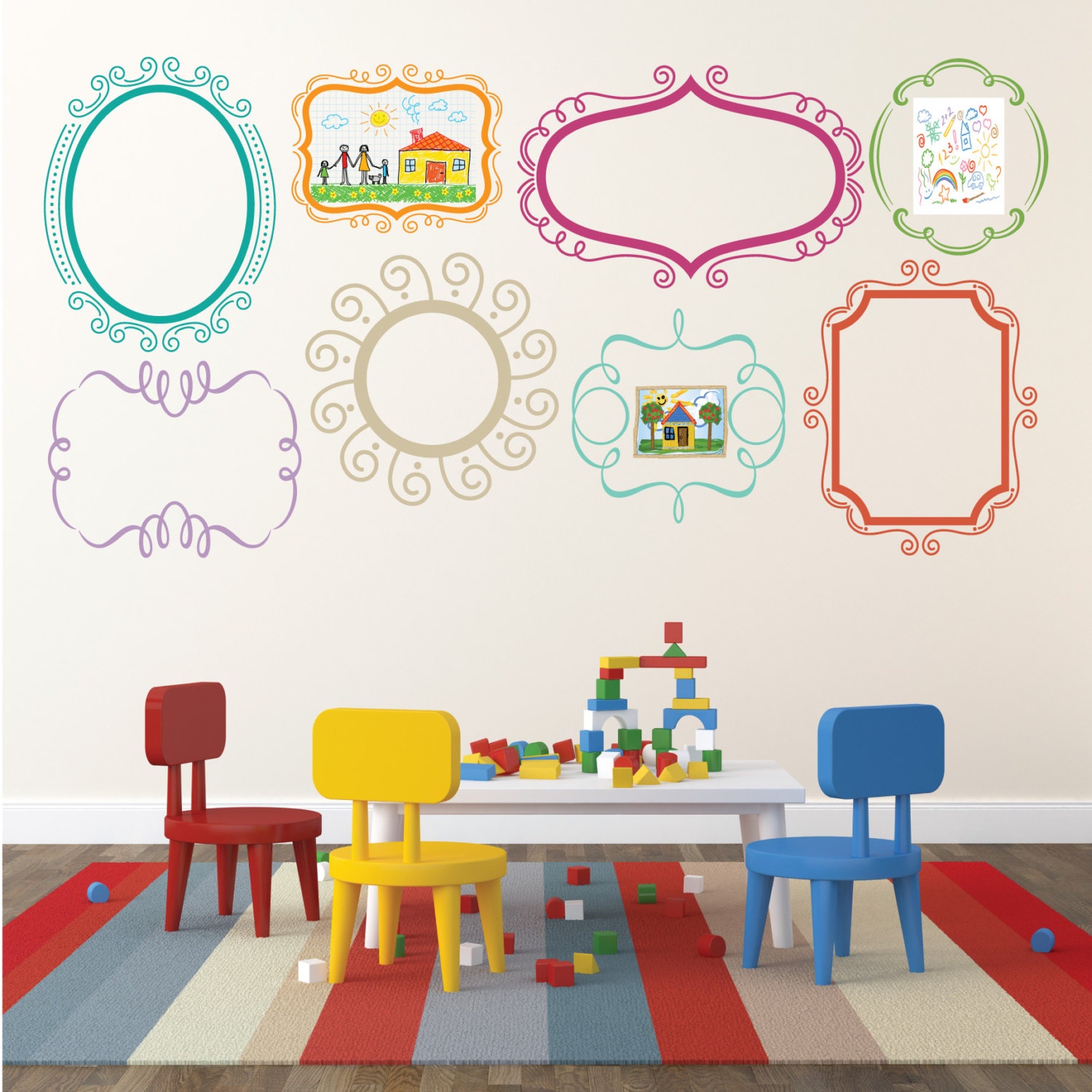 Fun Vinyl Frames by huckleberrycreation on Etsy