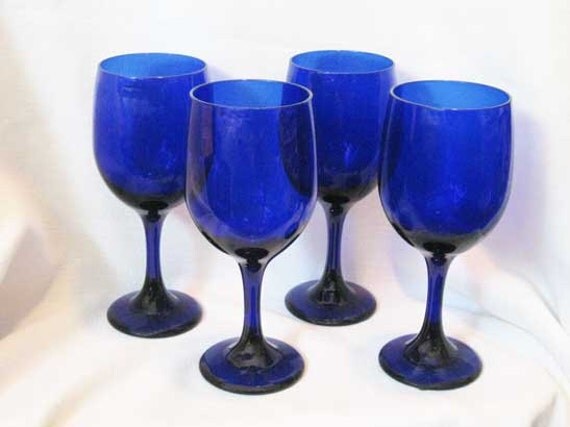 Libbey Cobalt Blue Water Wine Goblets4