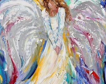 Fine Art Print made from image of oil painting by Karen Tarlton - Guardian Angel of Love