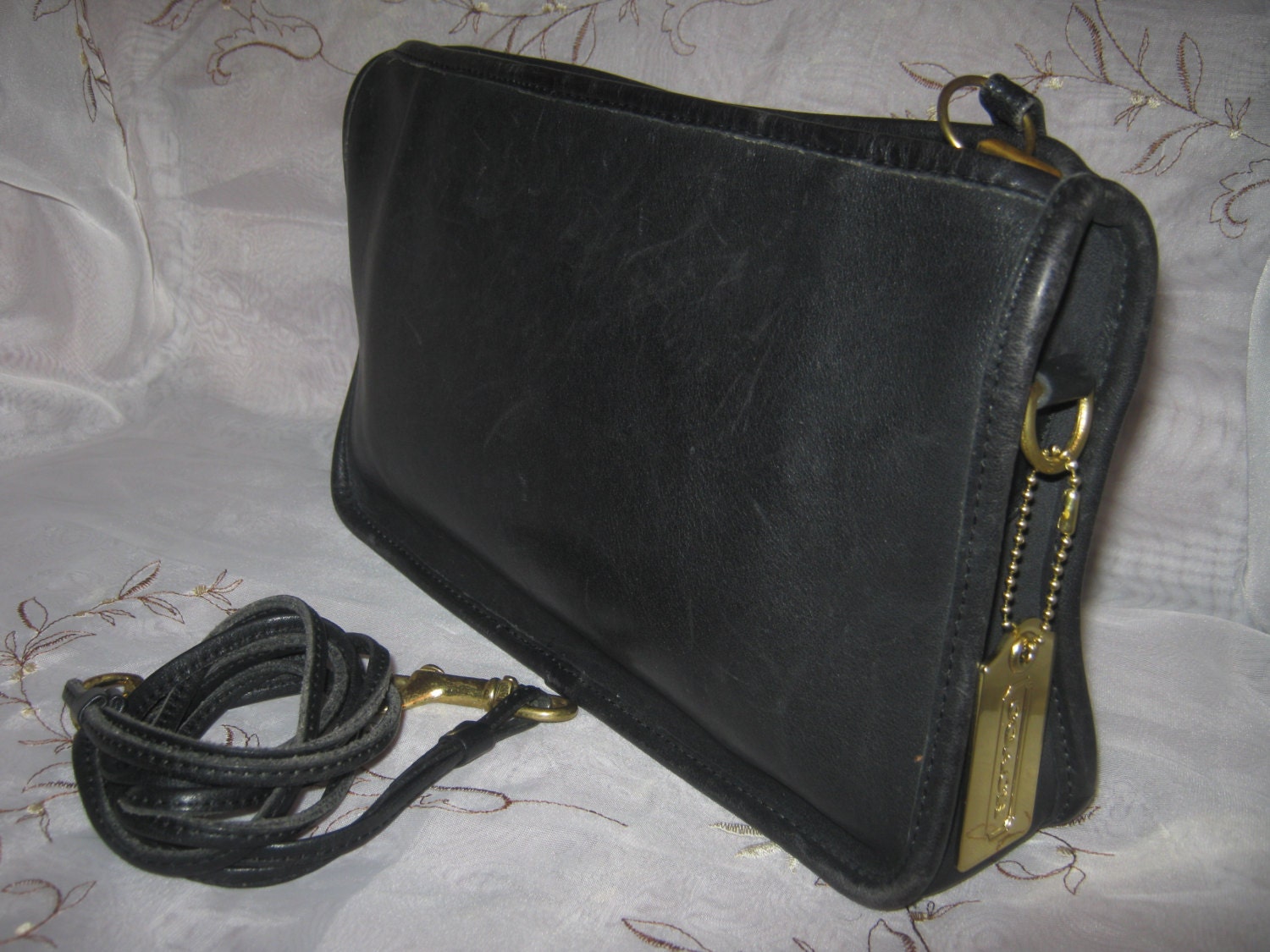Vintage Coach NYC 80s Basic Classic Bag Leather Black Chic