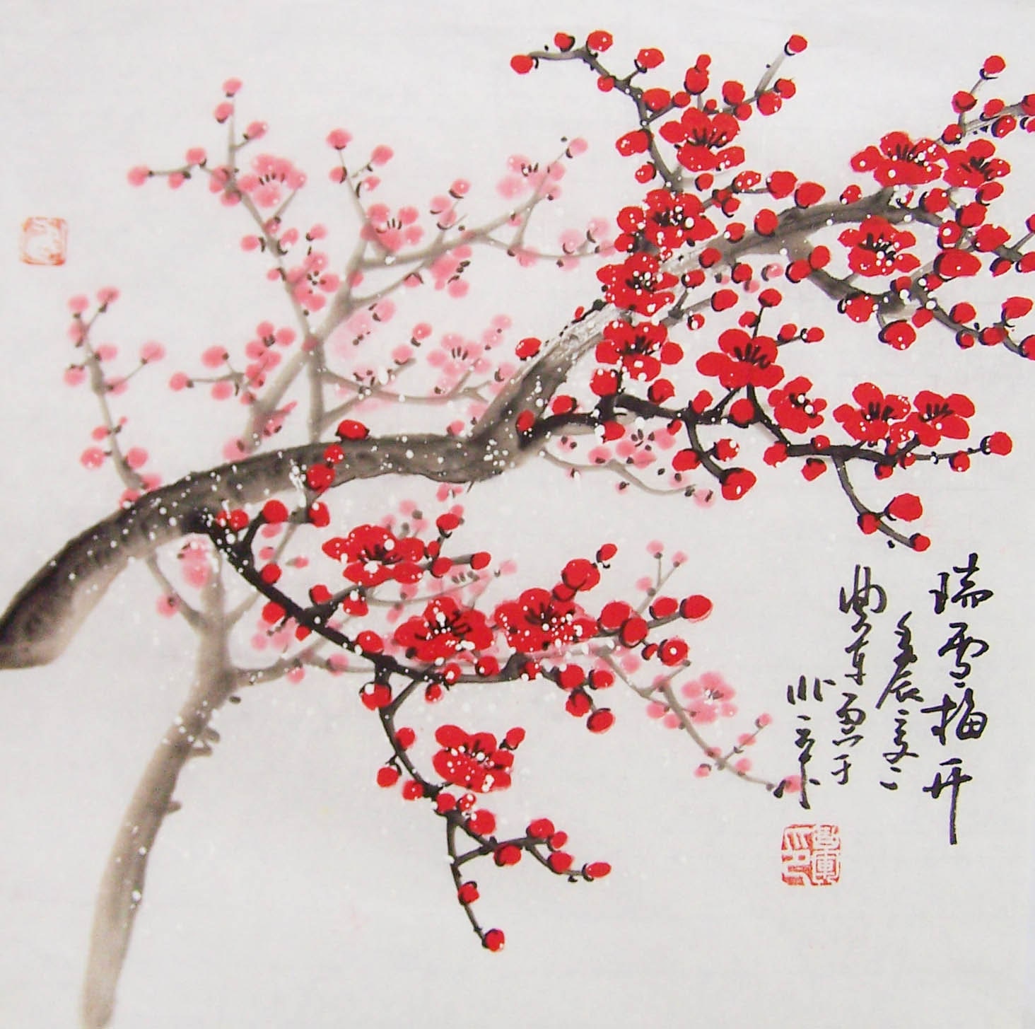 Cherry Blossom paintings Original chinese painting by art68