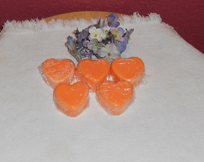 Eight, Scented Heart Shaped Wax Candle Tart Melts, Soy, Valentines Day, Wedding Day, You Choose the Color and Fragrance