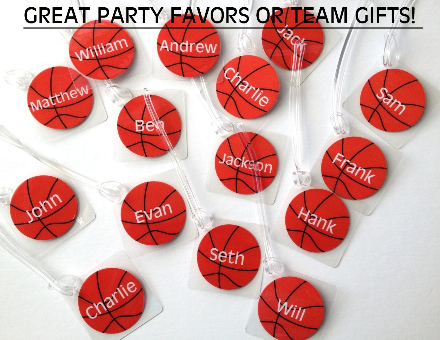 Basketball Party Favor Basketball Name Tag Basketball Bag Tag