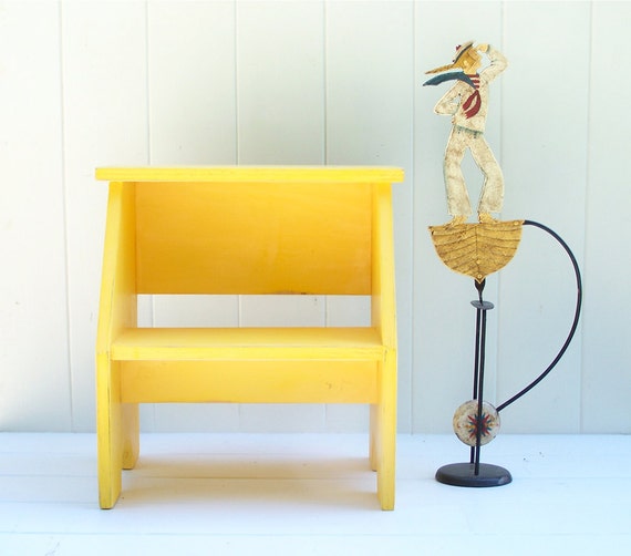 Items similar to Children's Vintage Style Two Step Stool in Pencil Handmade by Circle Creek Home