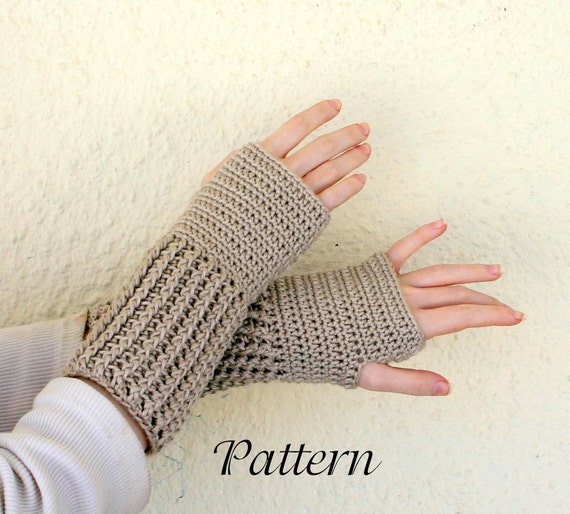 ribbed gloves crochet fingerless pattern men mid fingerless gloves small Adult PDF women PATTERN crochet length