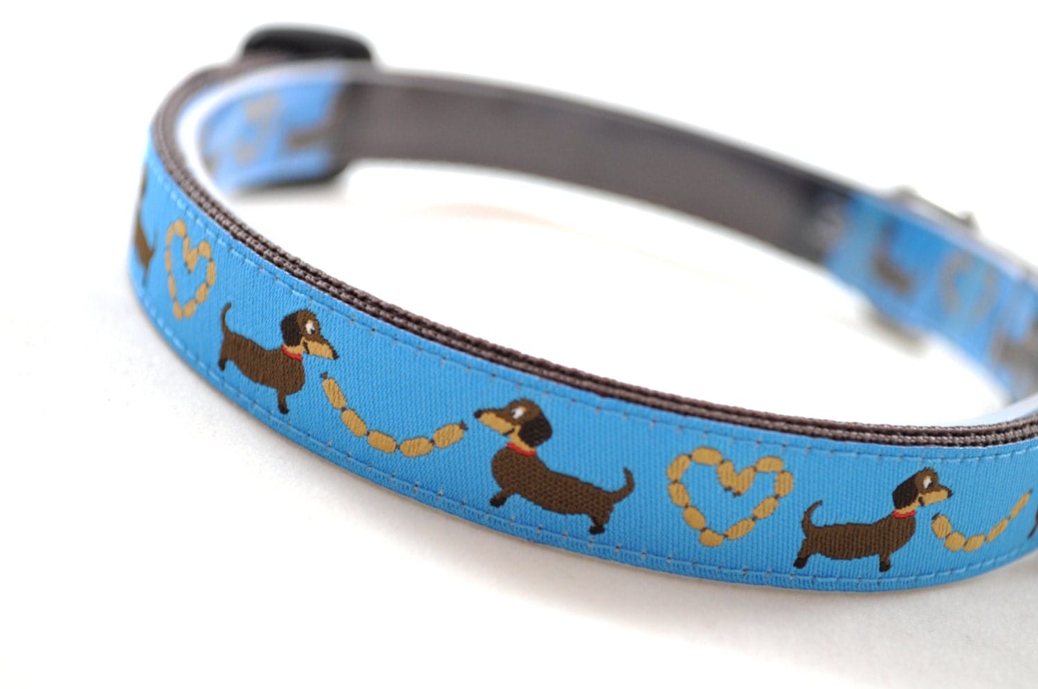 50 OFF Dachshund Dog Collar Sausage Love Blue