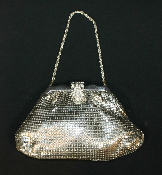 Vintage Silver Metal-Mesh Evening Purse signed, WHITING and DAVIS