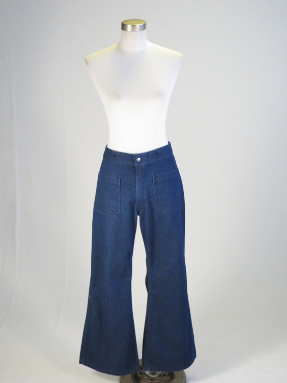 1970's Bellbottom Jeans / Seafarer Dungaree Sailor Jeans