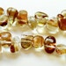 Rutilated Quartz Sparkling Golden Smooth Pear Briolettes Beads/ 8 Inch Strand