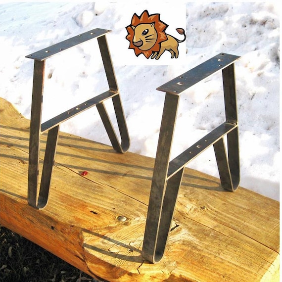 Metal Table Leg Set, Flat Iron Bench Legs or Coffee Table Legs 