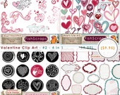 Valentine Labels and Hearts - Special Offer (4 in 1) Graphics Pack - Hand Drawn Digital Clip Art - Doodles - Flourishes Il_170x135