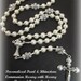 Custom Listing ONLY - Personalized Catholic Communion Pearl Crystal and Rhinestone Rosary with Letter Beads