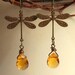 Dragonfly Earrings,Gold Crystal Briolettes,Dragon Fly Jewelry
