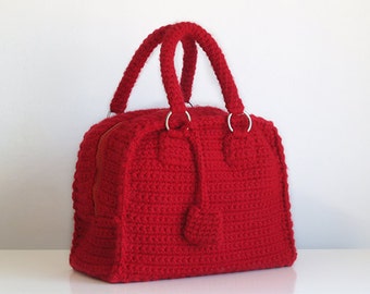 Grey crochet Birkin bag handmade purse with the style of one