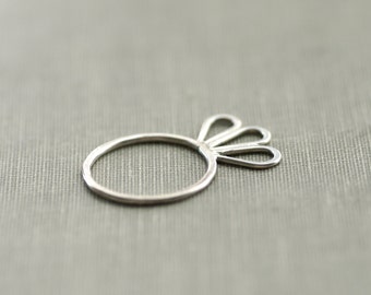 Flower Petal Sterling Silver Ring - Size 7