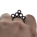Black Pyramid of Circles - Oxidized Sterling Silver Ring - Made to Order