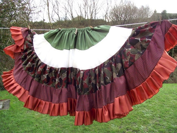 Gypsy Skirt Tribal Belly Dance Skirt 25 Yard Skirt Flamenco