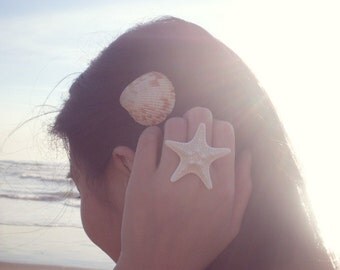 50% OFF SALE Seashell Barrette Mermaid Hair Clip Sea Shell Nautical Ariel Girls Costume Nature Beach Wedding Accessories Womens Gift For Her