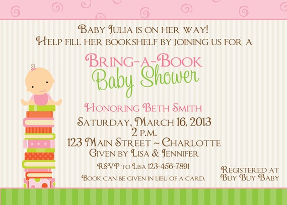 Bring A Book Baby Shower Invitation 5