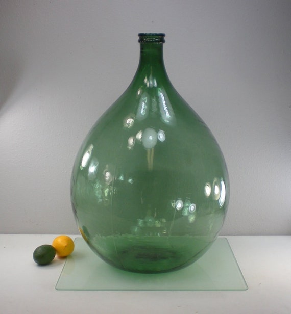 Large Green Demijohn Carboy Wine Bottle Jug 26 Tall