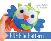Easter Baby Owl Sewing pattern - PDF ePATTERN for Felt Owl Toy Pillow Instant Download A325 Il_170x135