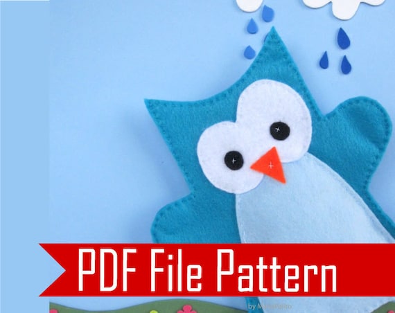 Owl Hand Puppet, Sewing pattern - PDF ePATTERN Instant Download A508 Il_570xn