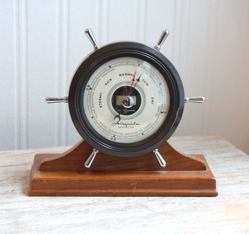 Airguide Barometer Vintage Barometer Nautical Ships Wheel