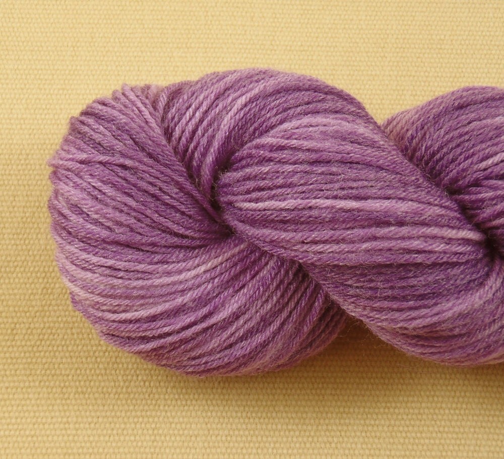 Semi Solid Purple Hand Dyed Fingering Sock Weight Yarn